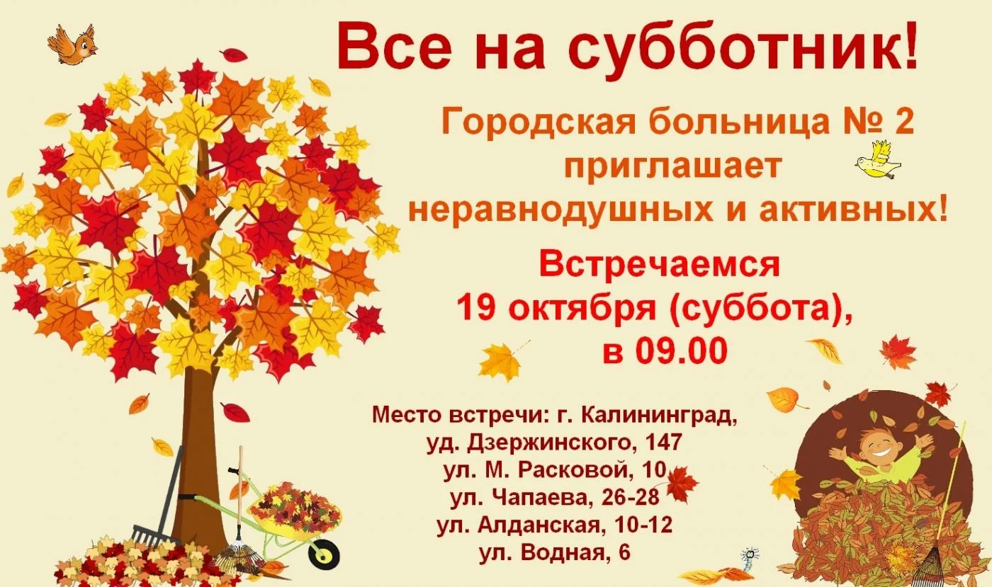  Все на субботник-сделаем наш город чище!