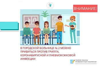 График работы прививочных кабинетов поликлинических отделений Городской больницы № 2