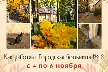 Как работает Городская больница № 2 с 4 по 6 ноября