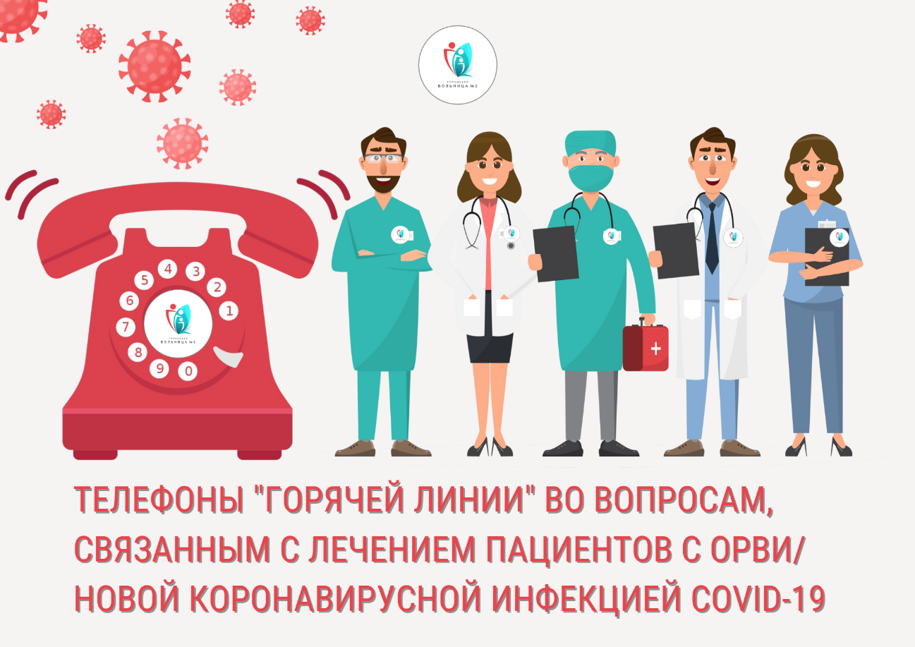 Телефоны Горячей линии ГБ2 по вопросам, связанным с лечением ОРВИ и коронавирусной инфекции